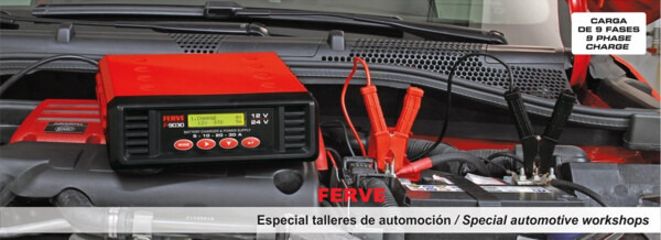 Ferve Cargador Batería F-909 12-24V 4-8A Rojo