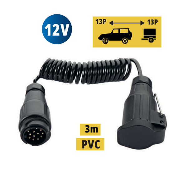 13-13pin Conexión para Remolque 12V · Cable Espiral 3m PVC