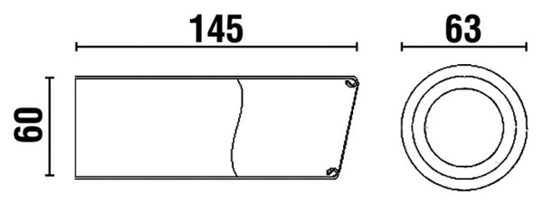 ø60mm Cola de Escape Redonda L145mm (1)