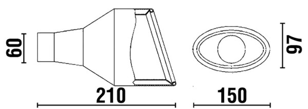 ø60mm Cupra Cola de Escape Especial Derecha 210mm (2)