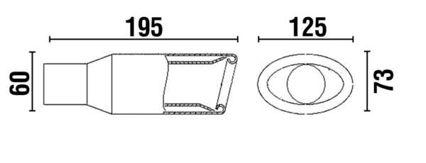 ø60mm Cupra Style Cola de Escape L195mm (1)