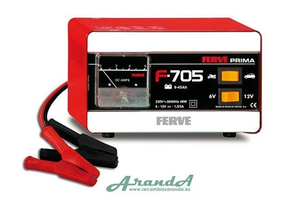 F705 9-45Ah Cargador Ferve Prima 6-12V 1,5-3A