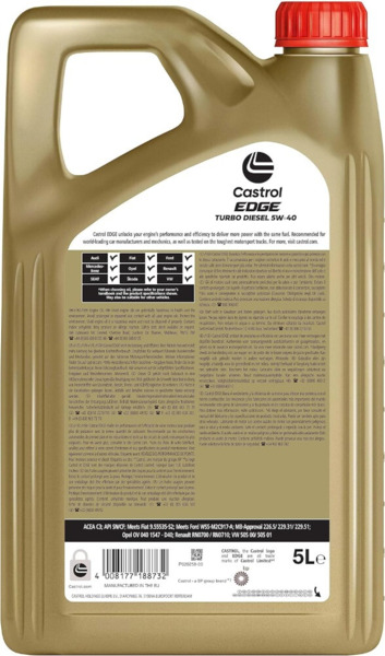 Aceite Castrol Edge 5W40 C3 · Gasolina y Diésel (VW, Audi, Seat, Mercedes, Opel...) (2)