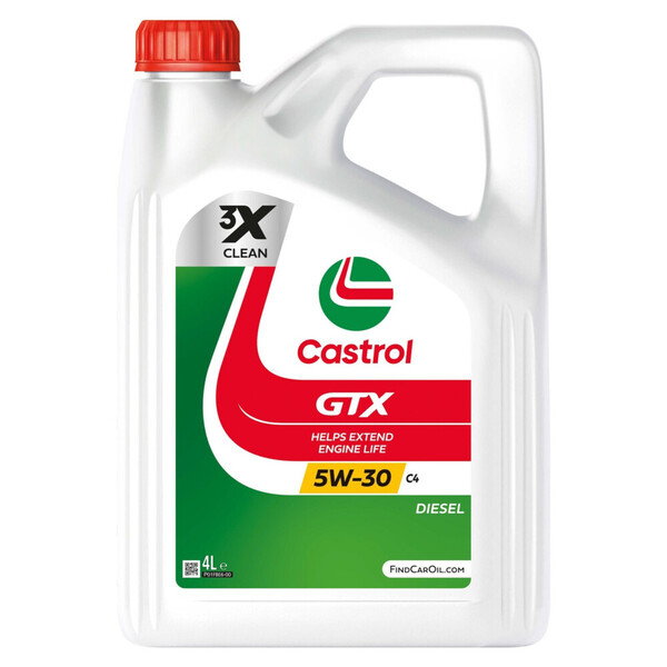 Aceite Castrol GTX 5W30 · Acea C4 RN0720 · 5 litros