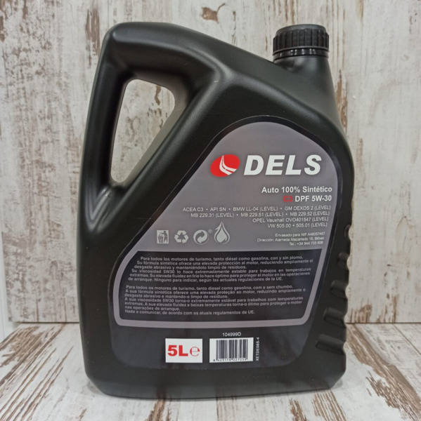 Aceite Dels 5W30 DPF C3 sintético · 5 Litros (1)