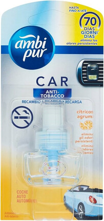Ambi Pur Car Ambientador Aparato + Recambio Aqua 7ml