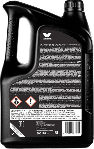 Anticongelante Valvoline HT-12 Pink · G12 Evo -36ºC · 5 Litros (1)