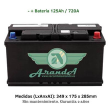 Batería 12V 125Ah Arranque 720A -/+