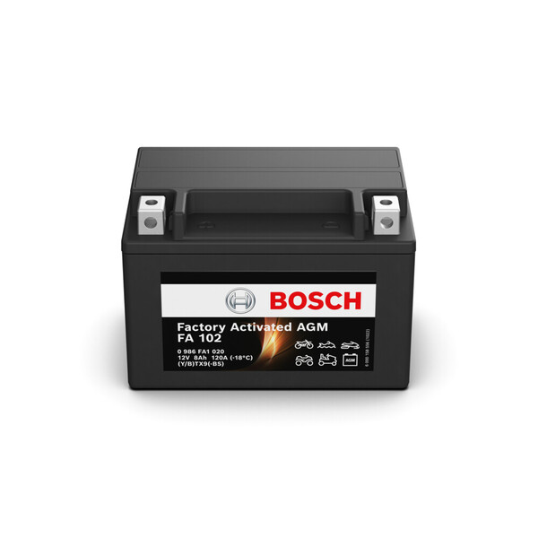 FA102 Bosch Batería AGM Moto 8Ah 135A · YTX9-4