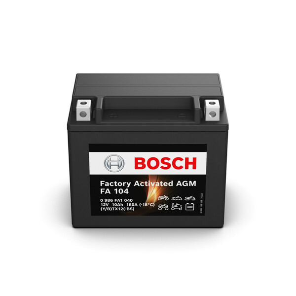 FA104 Bosch Batería AGM Moto 10Ah 180A · YTX12-4