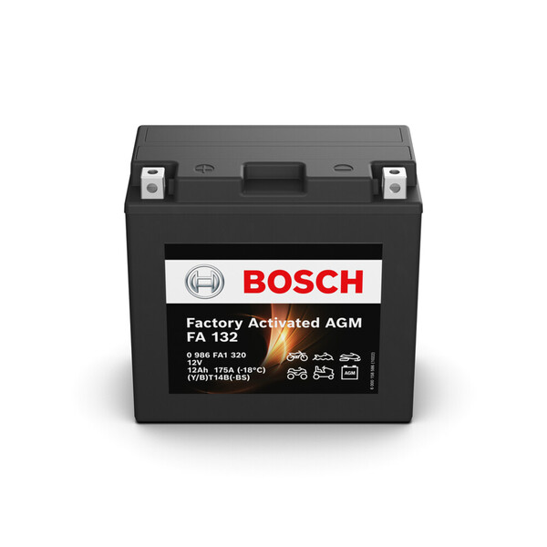 FA132 Bosch Batería AGM Moto 12Ah 175A · YT14B-4