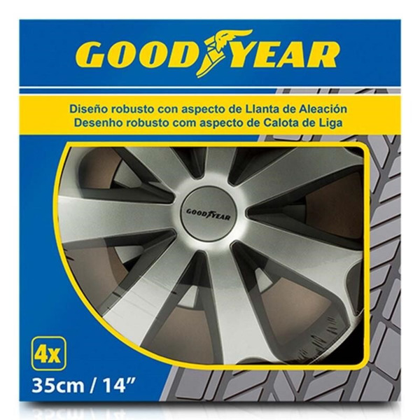 Goodyear Juego 4 Tapacubos Flexo Daytona · 14" Silver&Black (3)