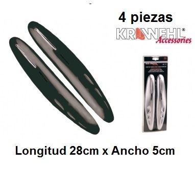 Kit 4 piezas 50cm Protector Adhesivo Paragolpes 44x5mm Negro