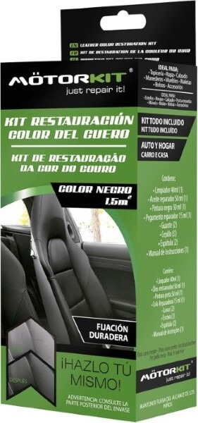 Kit Restauración Piel y Cuero MotorKit · Color negro (1)