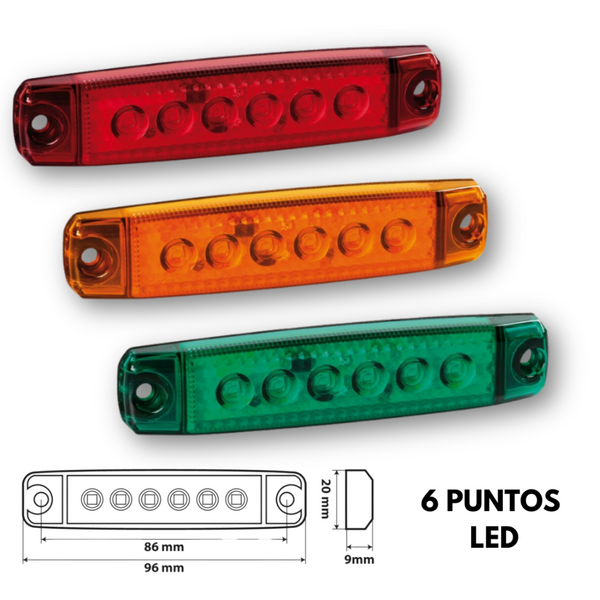 Luz de Galibo Superficie · 6 LED 12/24V