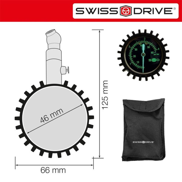 Manómetro Presión de Neumáticos ''Mechanic'' · 0-4 Bar · SwissDrive (2)