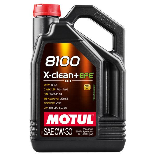 Motul 0W30 8100 X-Clean+ EFE · Nueva Fórmula Extra Fuel Economy · 5 Litros