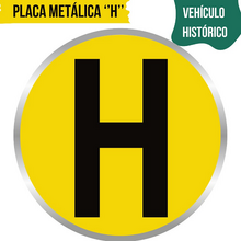 Placa H Aluminio · Distintivo Vehículo Histórico