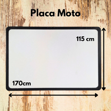 Placa Matrícula Moto Especial · Metálica · Blanca 170x115 mm