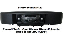 Renault Trafic, Opel Vivaro, Nissan Primastar (2001-2014) · Piloto de Matrícula