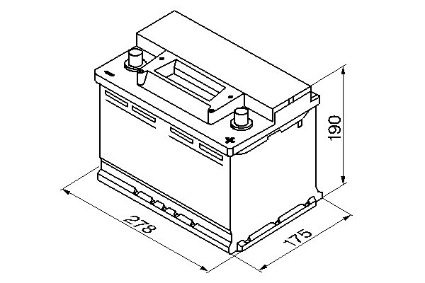 S3008 Batería Bosch 12V 70Ah 640A -/+ Turismos y Utilitarios. (1)