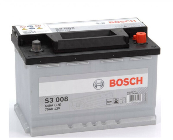 S3008 Batería Bosch 12V 70Ah 640A -/+ Turismos y Utilitarios.