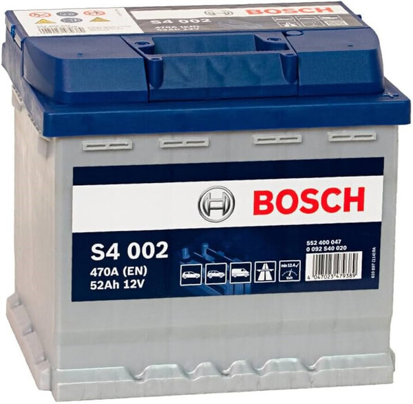 S4002 Batería Bosch 12V 52Ah 470A -/+ Turismos y Utilitarios.