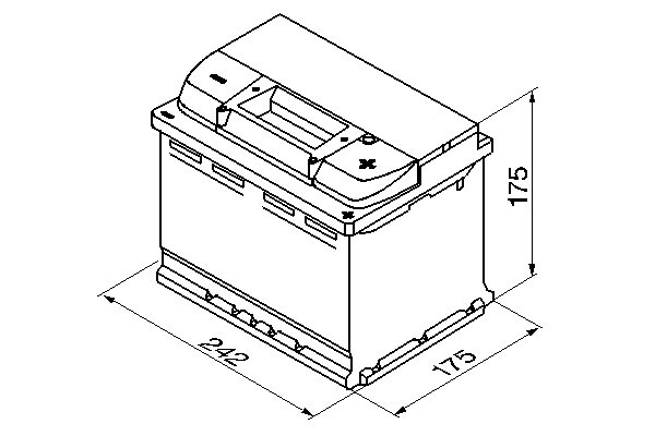 S5004 Batería Bosch 12V 61Ah 600A -/+ Alto Rendimiento (1)