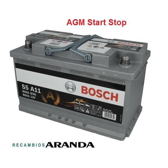 Batería Coche AGM 80Ah 800A EN +Dcha