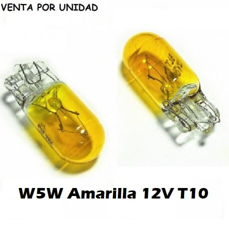 W5W Amarilla · Lámpara Halógena Classic T10 12V 5W (1)