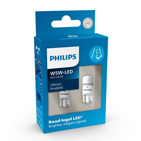 W5W T10 Philips Ultinon Pro6000 · Bombillas LED (3)